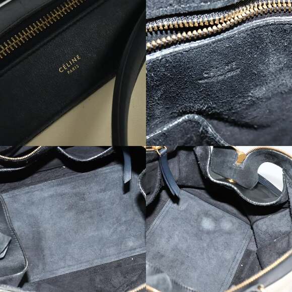 CELINE Ring Bag Hand Bag Leather Beige Gold - Picture 11 of 12